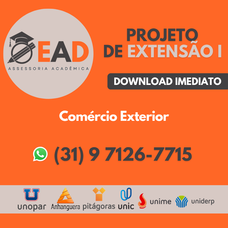 PROJETO DE EXTENSÃO I - Comércio Exterior