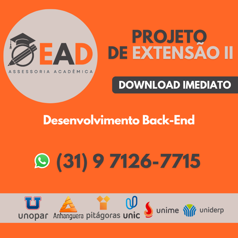PROJETO DE EXTENSÃO II - Desenvolvimento Back-End