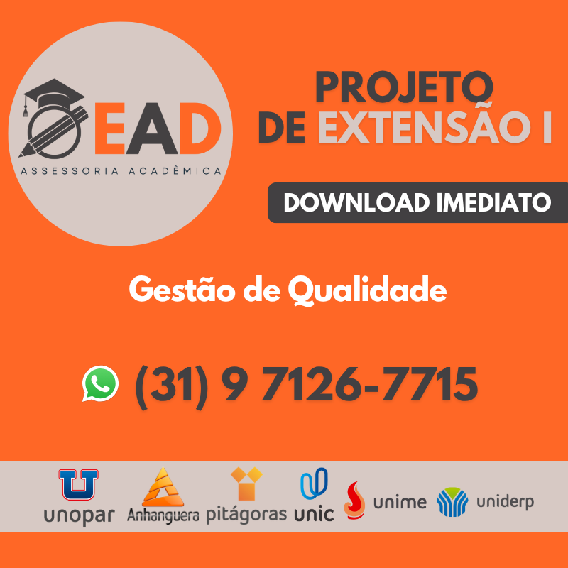 PROJETO DE EXTENSÃO II - Gestão de Qualidade