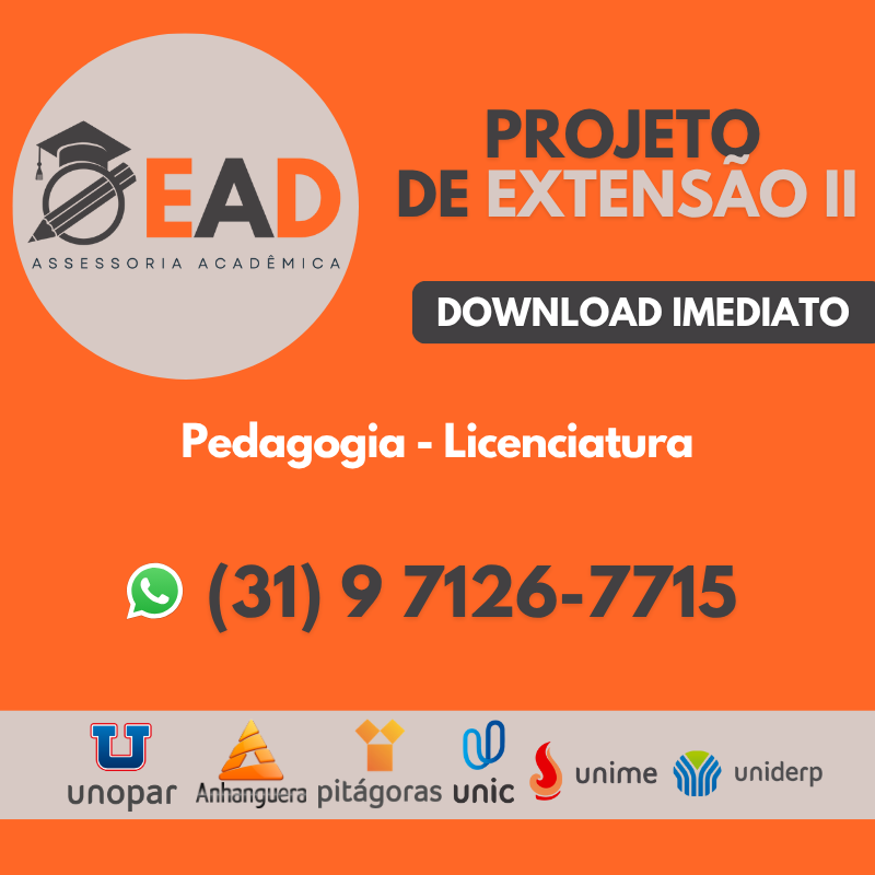 PROJETO DE EXTENSÃO II - Pedagogia - Licenciatura